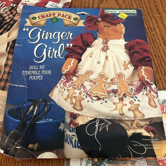 Daisy Kingdom Isabelle & Ginger Girl Doll Kits + patches & Iron On Transfer new - Picture 4 of 9
